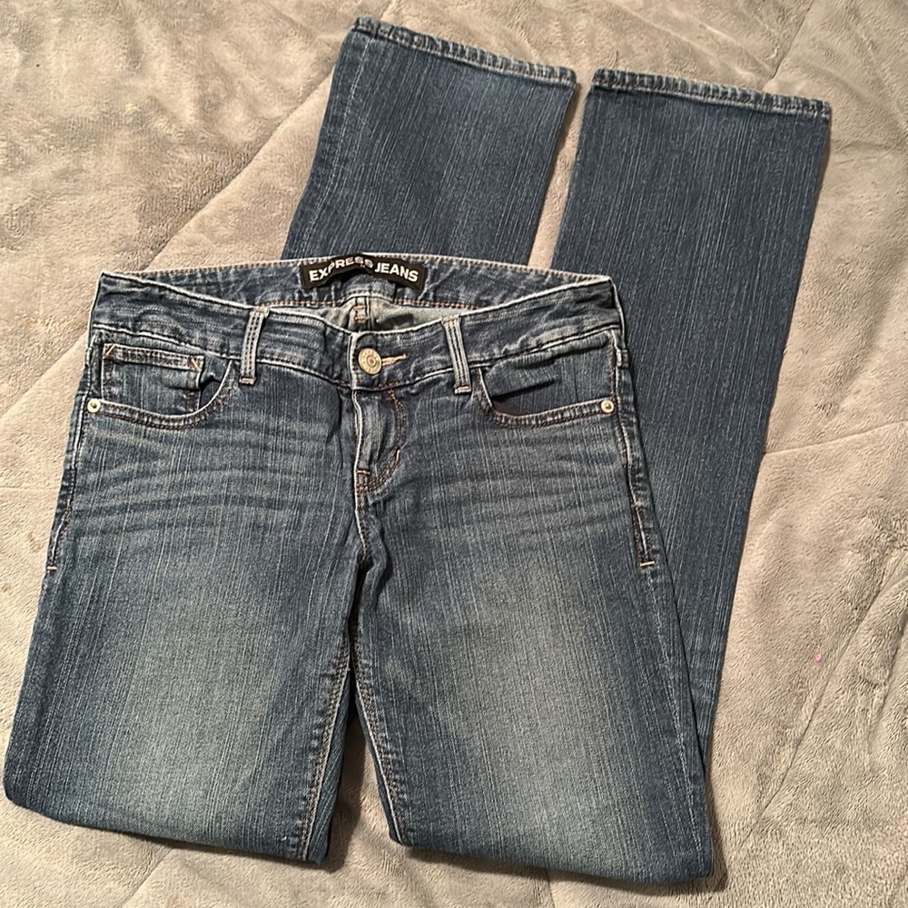 Express Barely Boot Low Rise Jeans